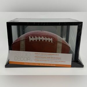 Studio Decor Display Case w/ Mirrored Back For Football Or Other Collectible New